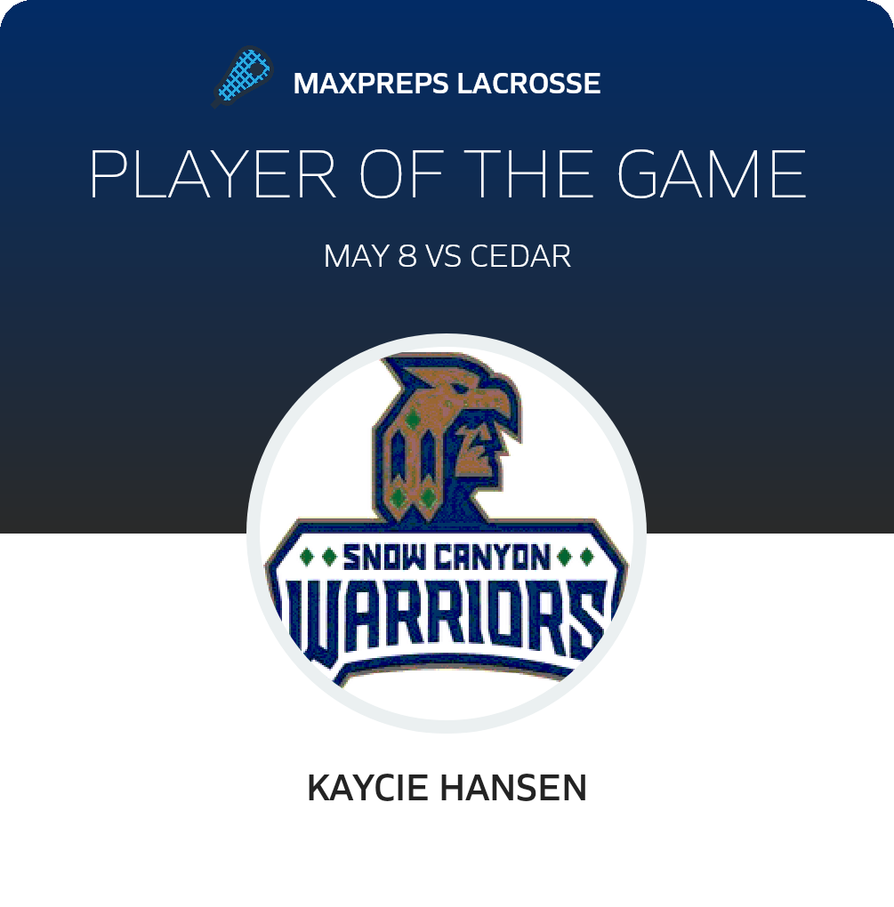 #23 Kaycie Hansen Player of the Game badge