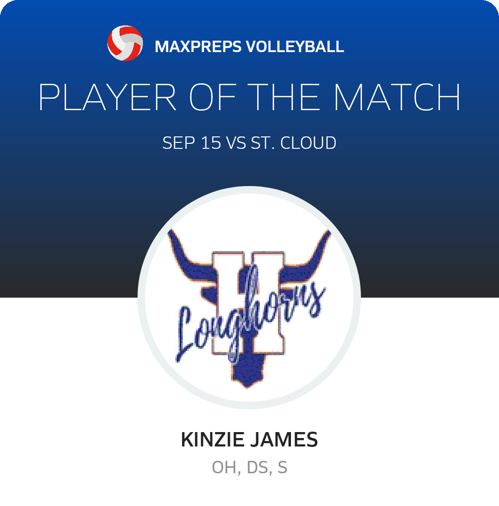 #2 Kinzie James Player of the Game badge