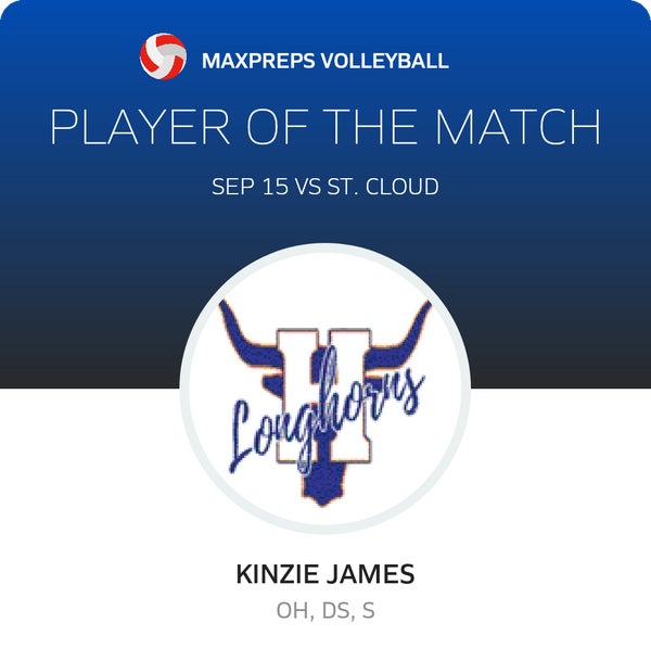 #2 Kinzie James Player of the Game badge