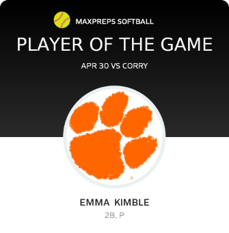 #33 Emma  Kimble Player of the Game badge