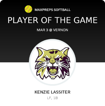 #5 Kenzie Lassiter Player of the Game badge