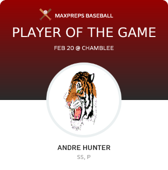 #2 Andre Hunter Player of the Game badge