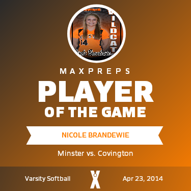 #14 Nicole Brandewie Player of the Game badge