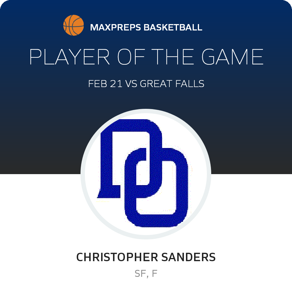#1 Christopher Sanders Player of the Game badge