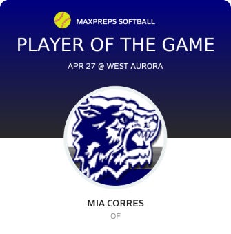 #4 Mia Corres Player of the Game badge