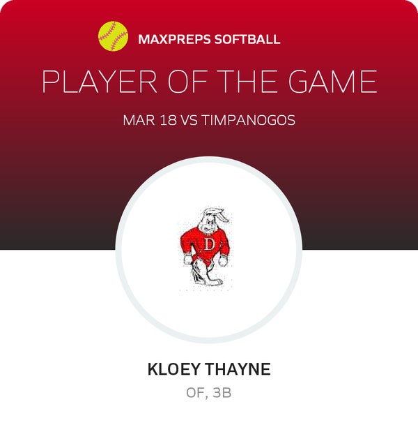 #16 Kloey Thayne Player of the Game badge