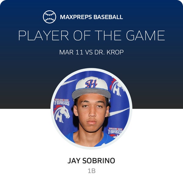 #27 Jay Sobrino Player of the Game badge