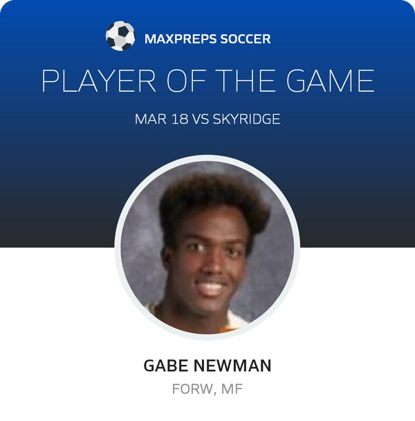 #8 Gabe Newman Player of the Game badge