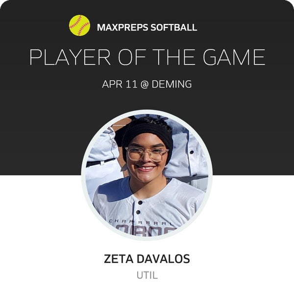 #4 Zeta Davalos Player of the Game badge