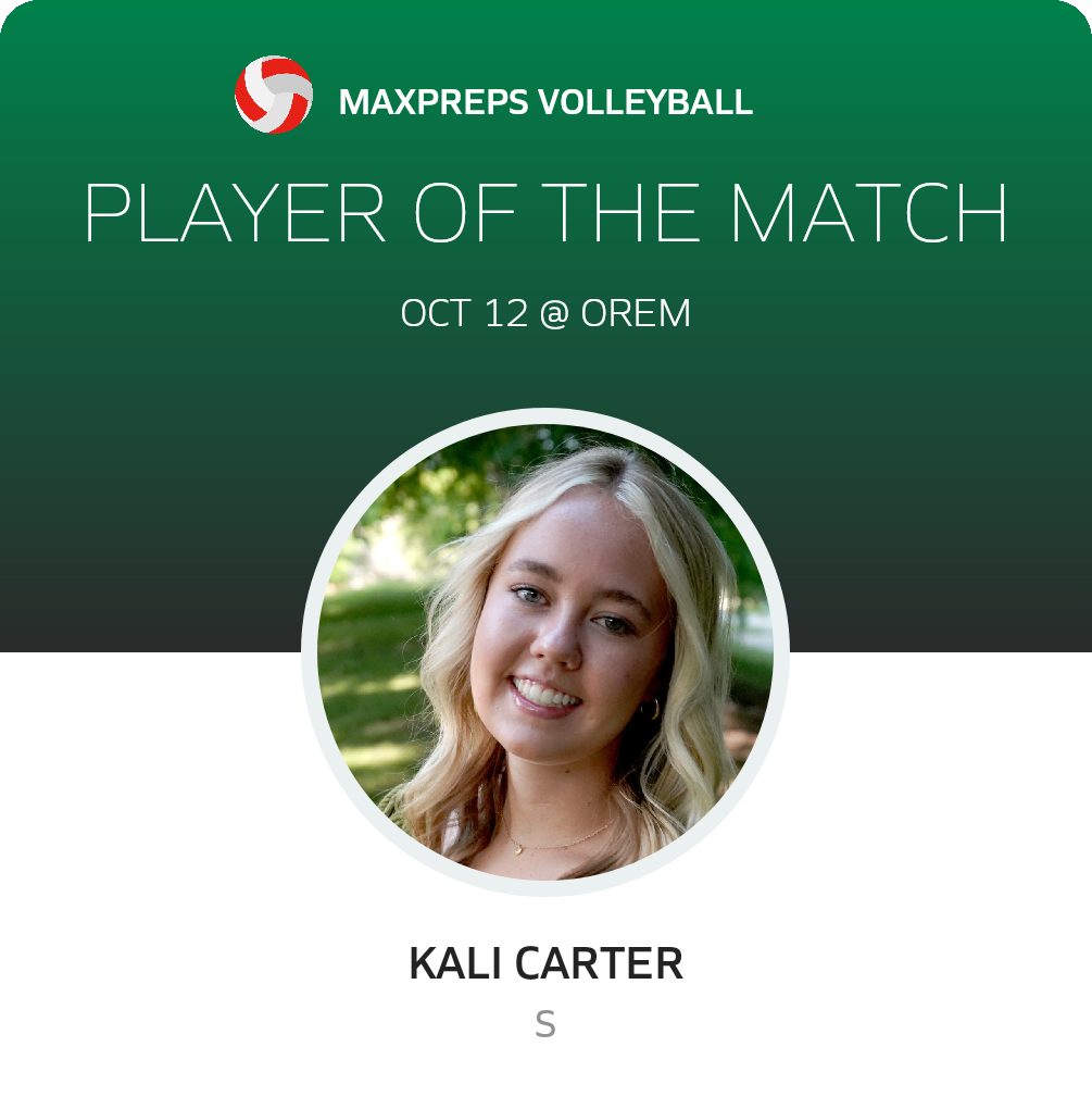 #2 Kali Carter Player of the Game badge