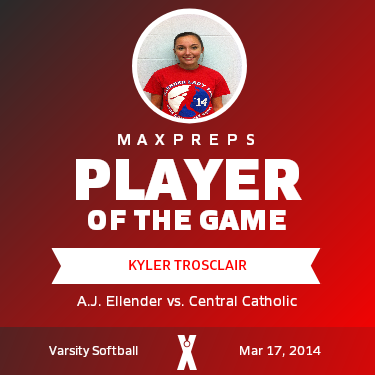 #7 Kyler Trosclair Player of the Game badge