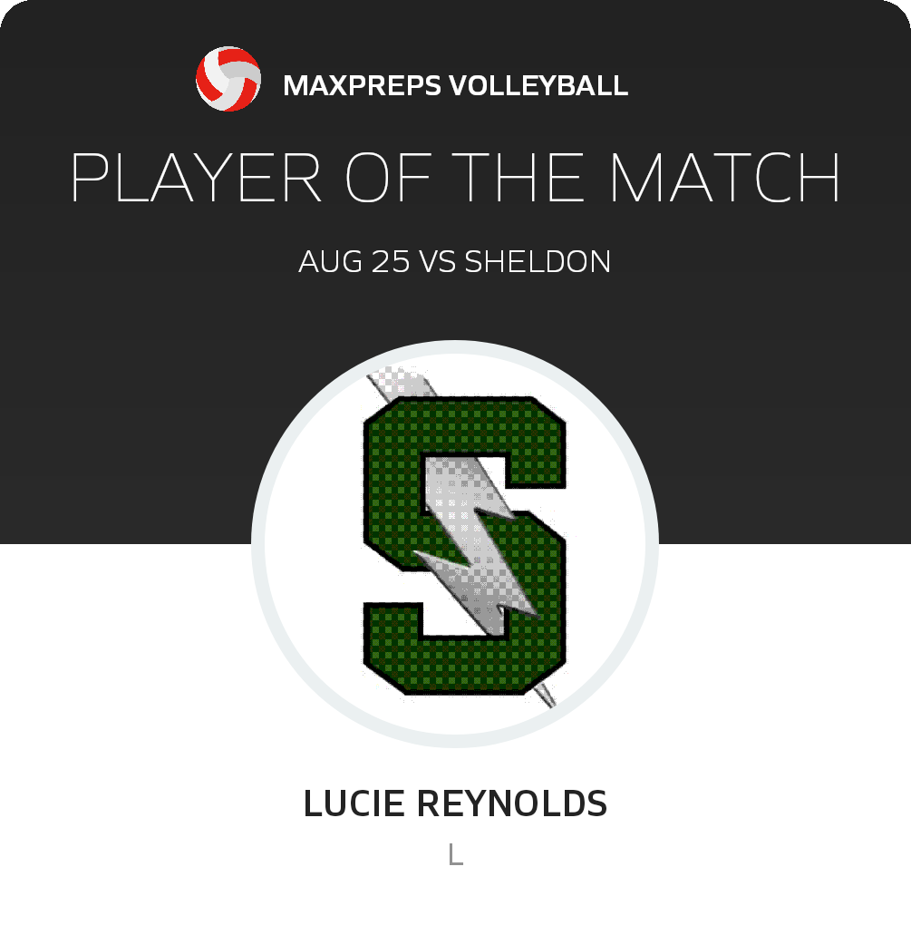 #6 Lucie Reynolds Player of the Game badge