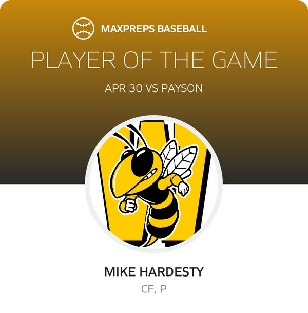#34 Mike Hardesty Player of the Game badge