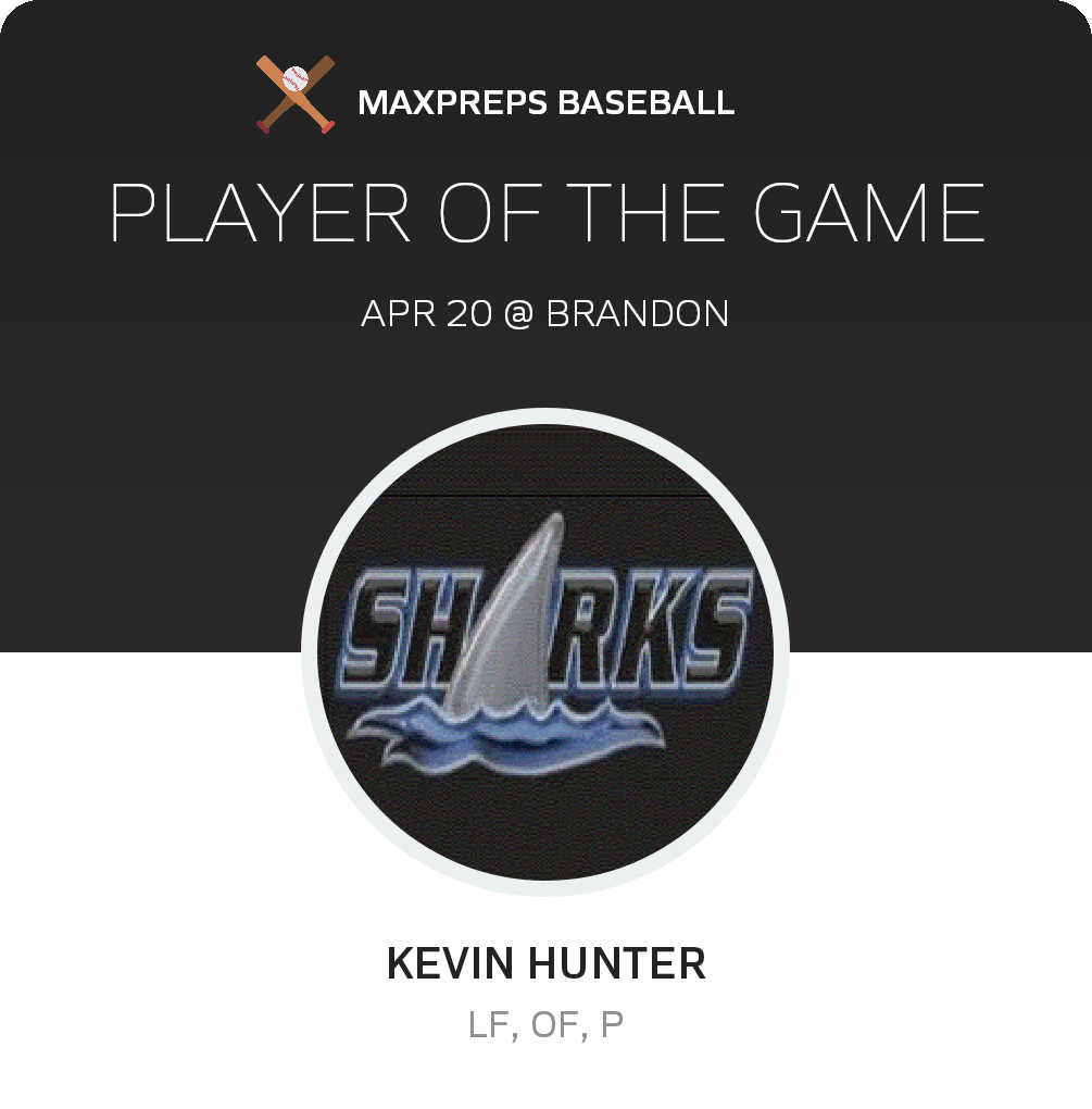 #4 Kevin Hunter Player of the Game badge