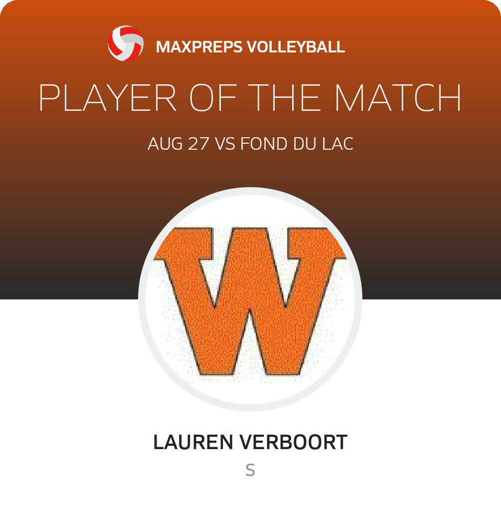 #8 Lauren Verboort Player of the Game badge