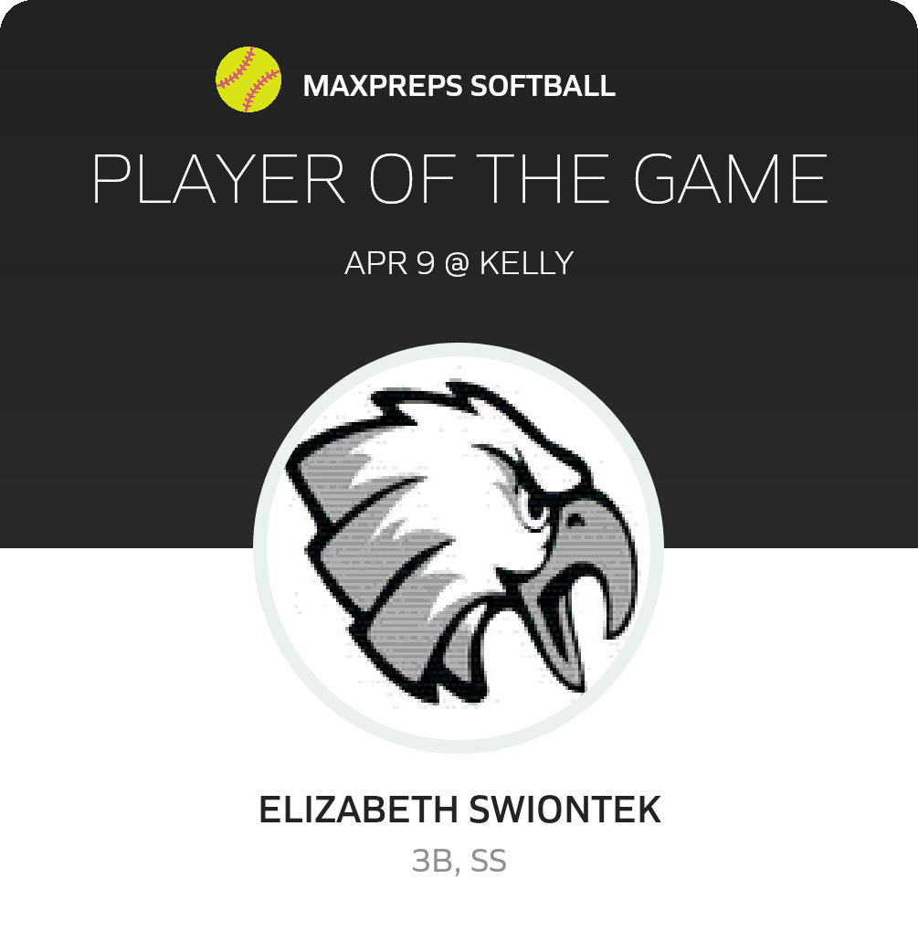 #10 Elizabeth Swiontek Player of the Game badge