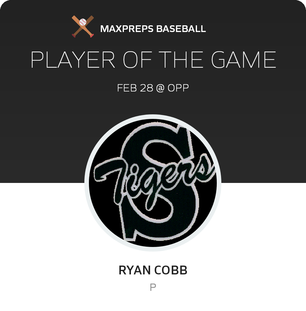 #3 Ryan Cobb Player of the Game badge
