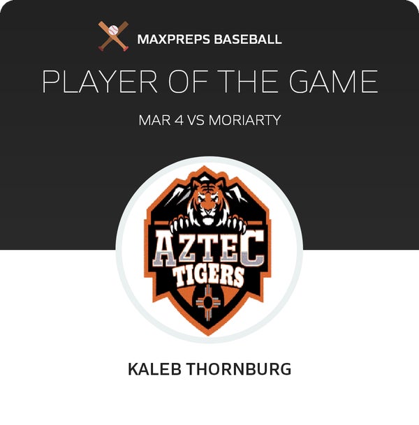 #9 Kaleb Thornburg Player of the Game badge