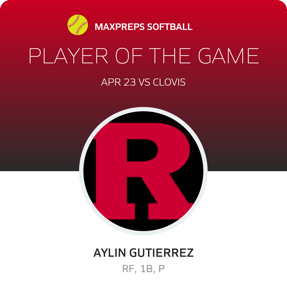 #7 Aylin Gutierrez Player of the Game badge
