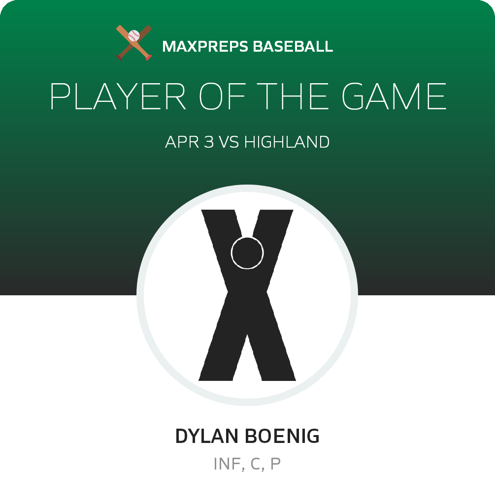 #2 Dylan Boenig Player of the Game badge
