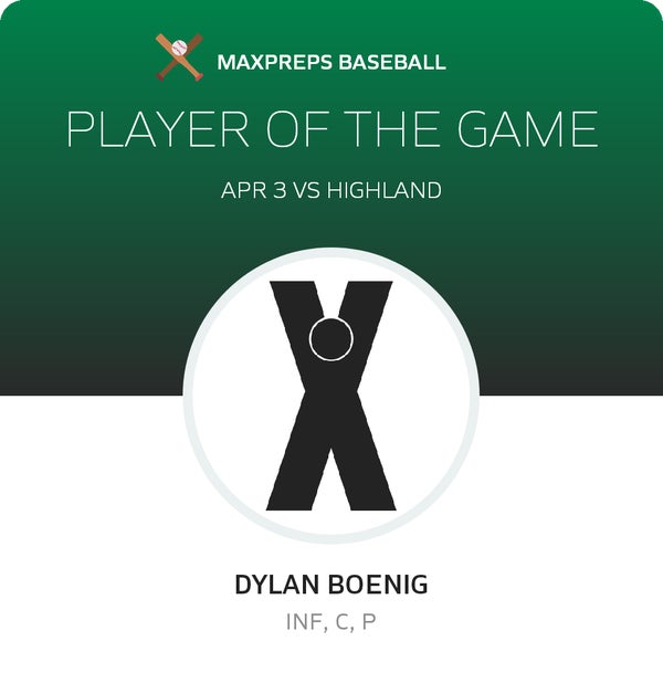 #2 Dylan Boenig Player of the Game badge