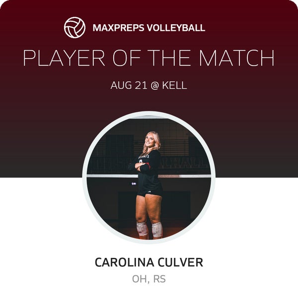 #8 Carolina Culver Player of the Game badge