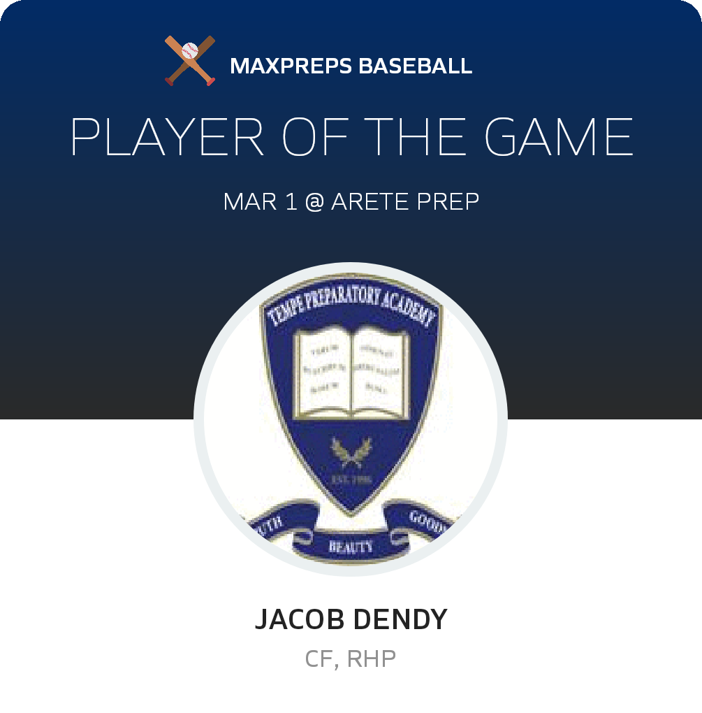 #8 Jacob Dendy Player of the Game badge