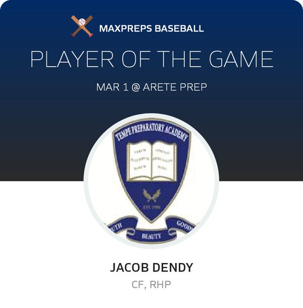 #8 Jacob Dendy Player of the Game badge