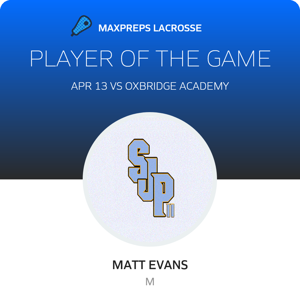 #6 Matt Evans Player of the Game badge