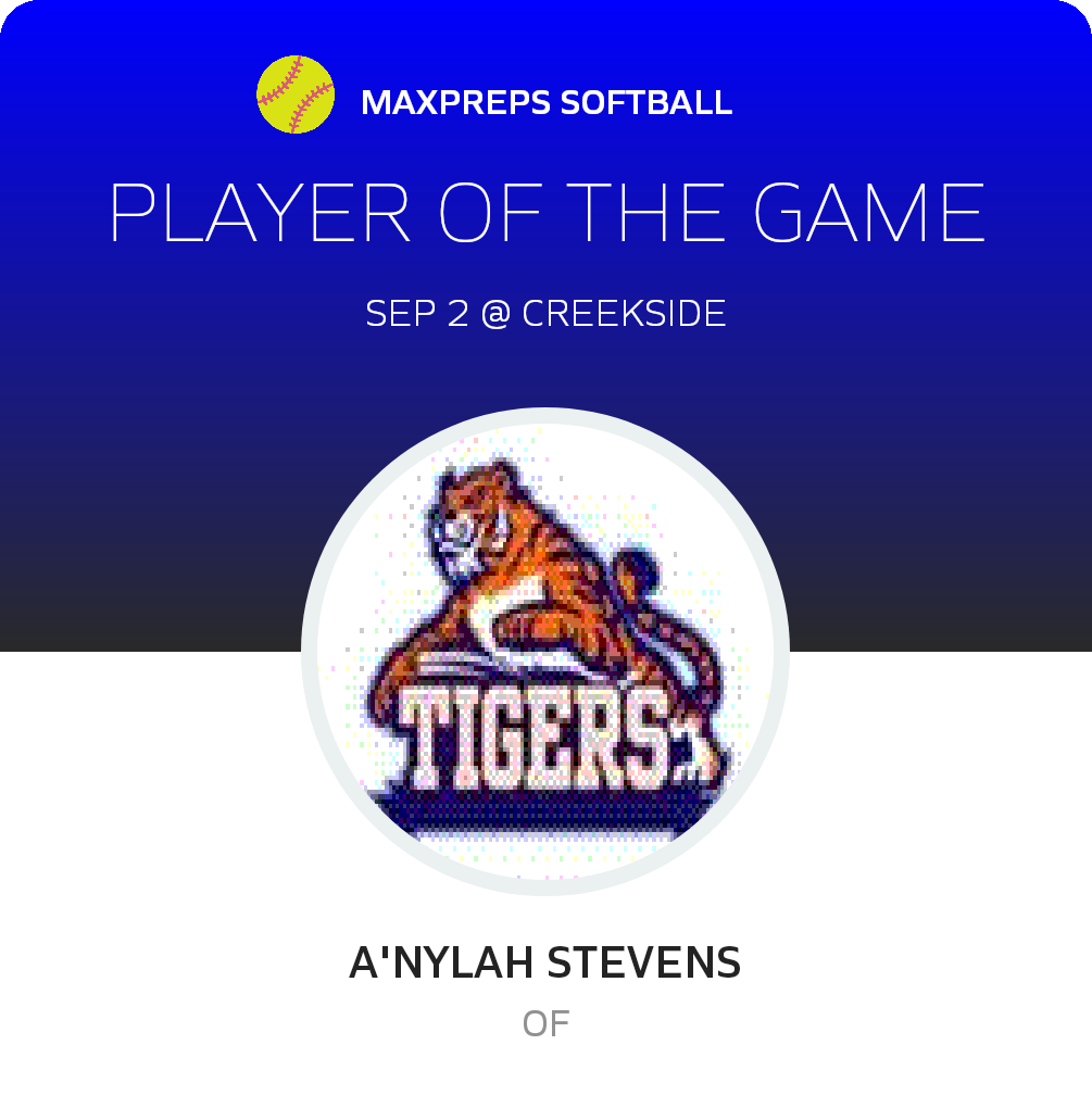 #6 A'Nylah Stevens Player of the Game badge