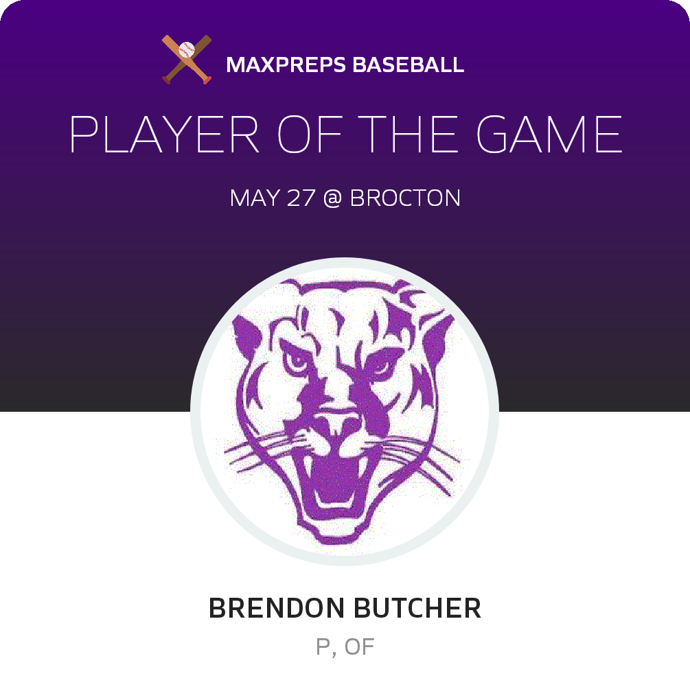 #7 Brendon Butcher Player of the Game badge