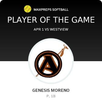 #20 Genesis Moreno Player of the Game badge