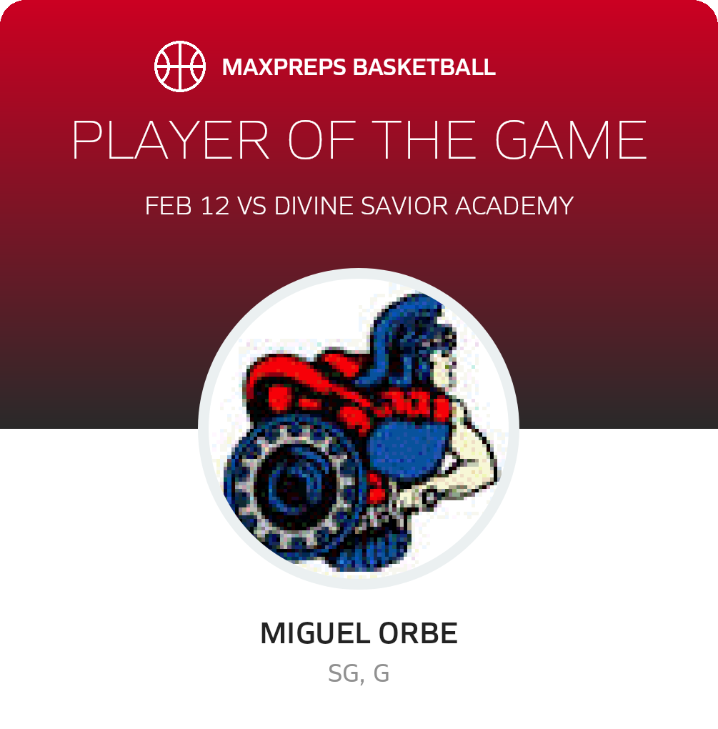 #5 Miguel Orbe Player of the Game badge