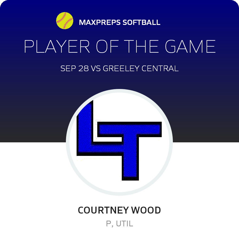 #9 Courtney Wood Player of the Game badge