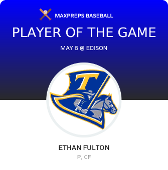 #8 Ethan Fulton Player of the Game badge