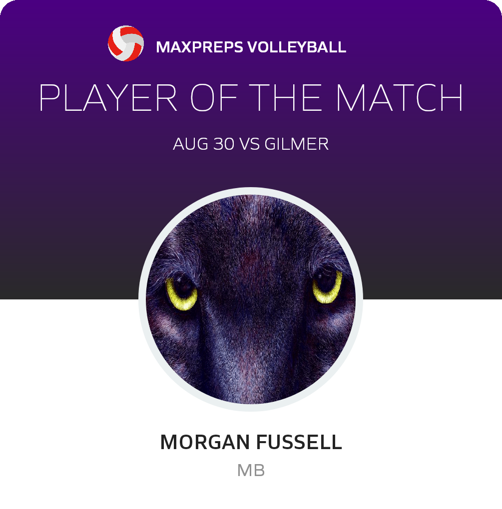 #20 Morgan Fussell Player of the Game badge
