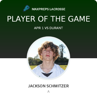 #7 Jackson Schmitzer Player of the Game badge