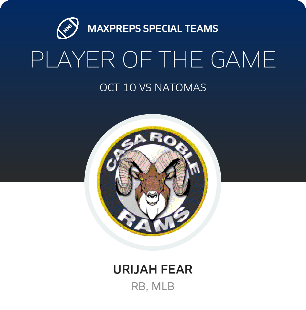 #21 Urijah Fear Player of the Game badge