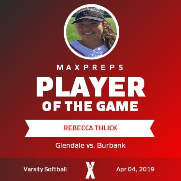 #9 Rebecca Thlick Player of the Game badge