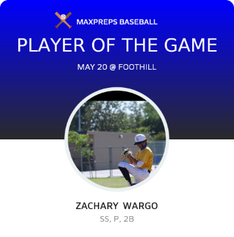 #2 Zachary Wargo Player of the Game badge