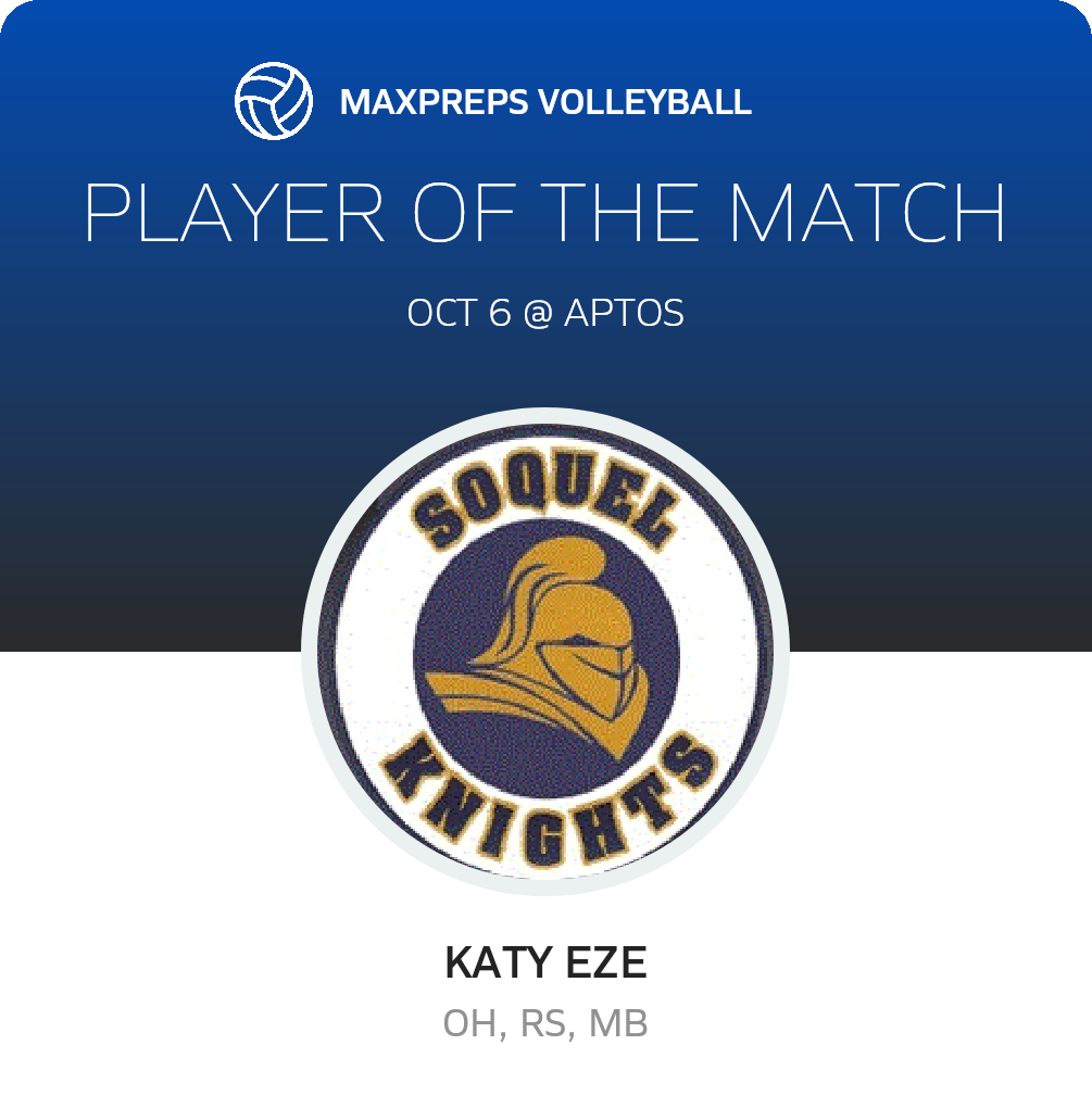 #14 Katy Eze Player of the Game badge