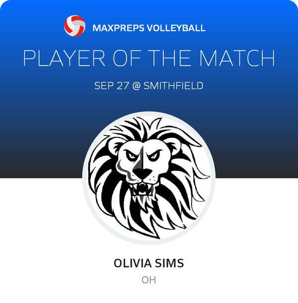 #2 Olivia Sims Player of the Game badge