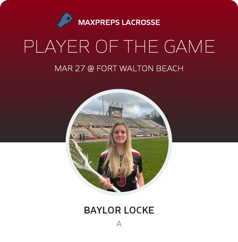 #3 Baylor Locke Player of the Game badge