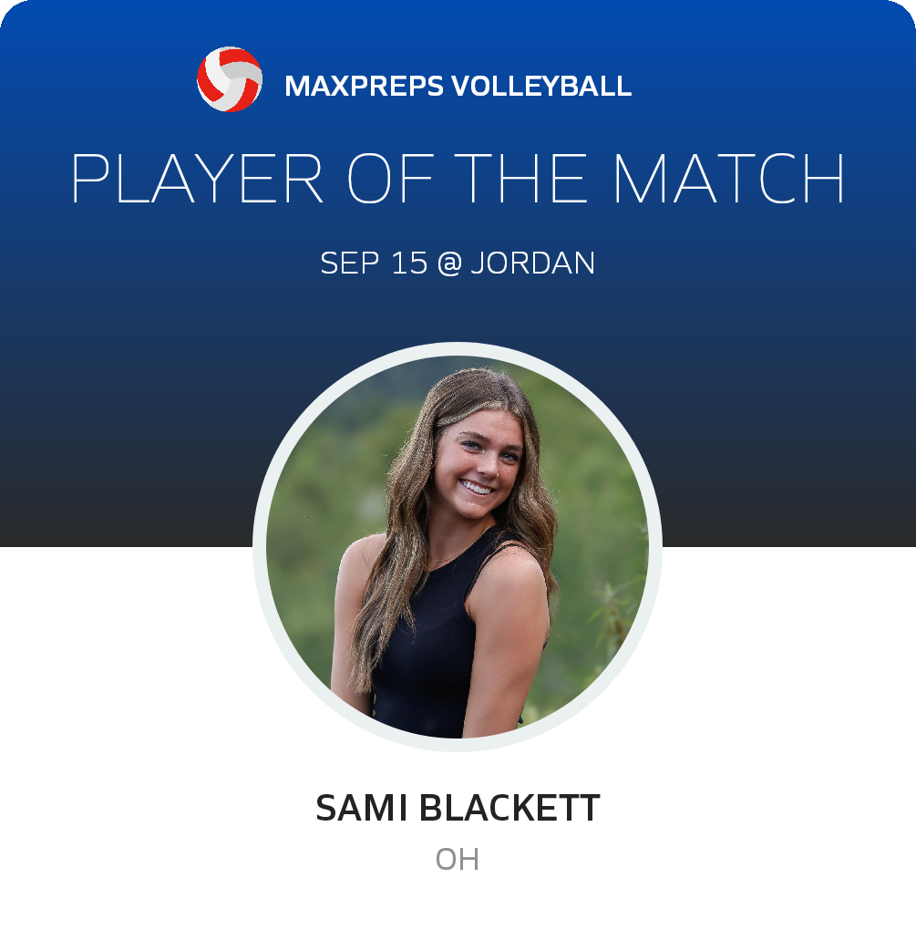 #13 Sami Blackett Player of the Game badge