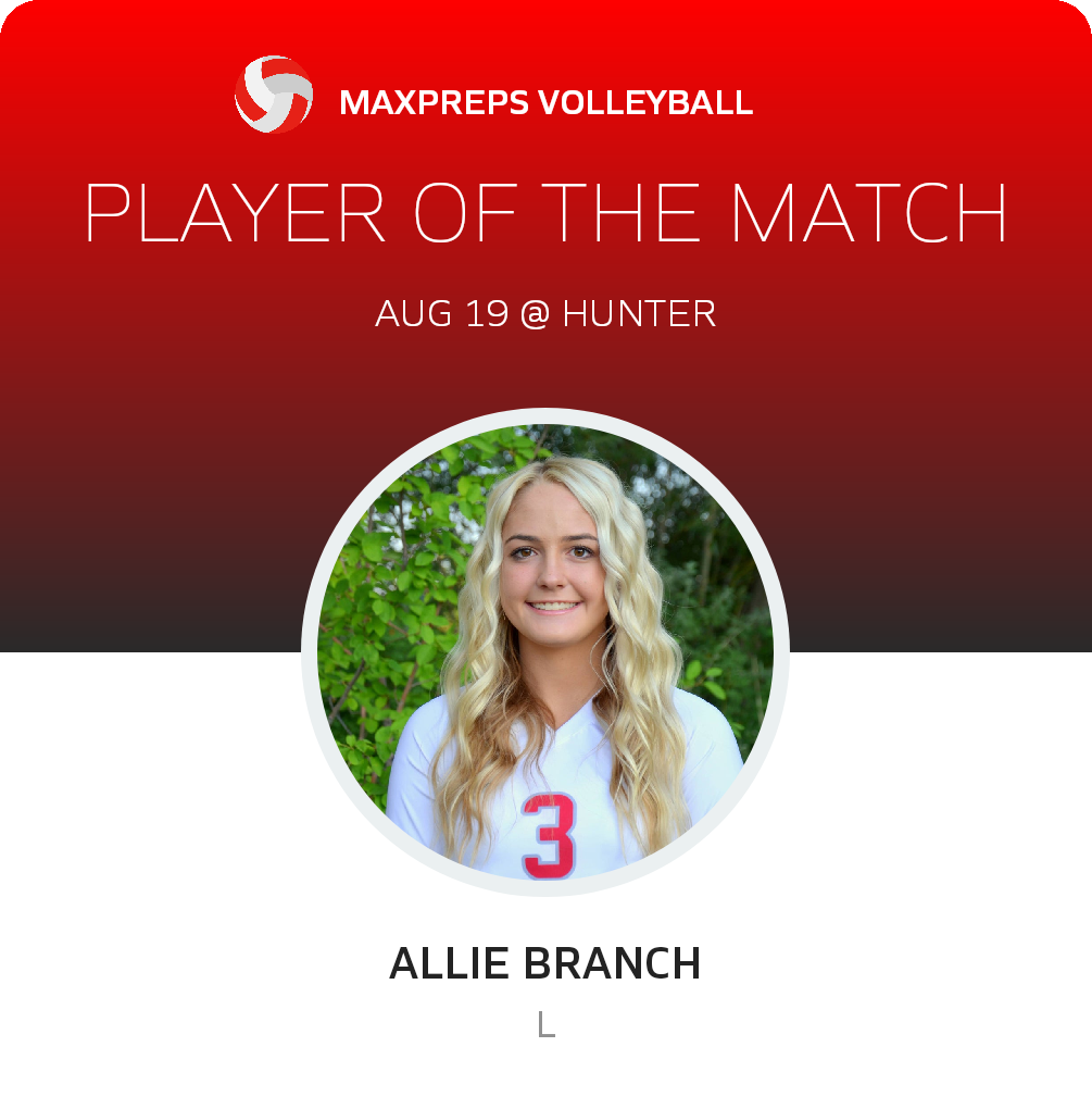 #3 Allie Branch Player of the Game badge