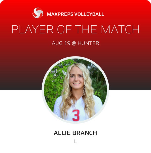 #3 Allie Branch Player of the Game badge