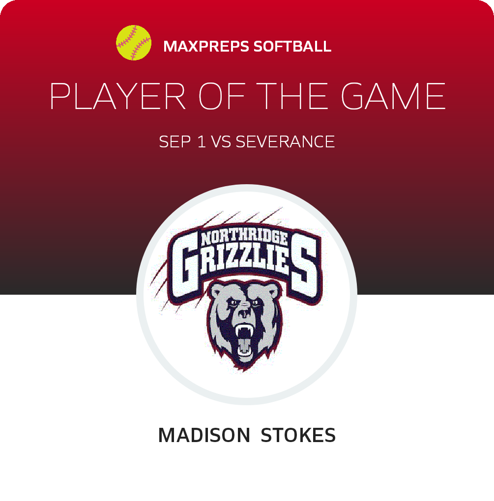 #3 Madison  Stokes Player of the Game badge