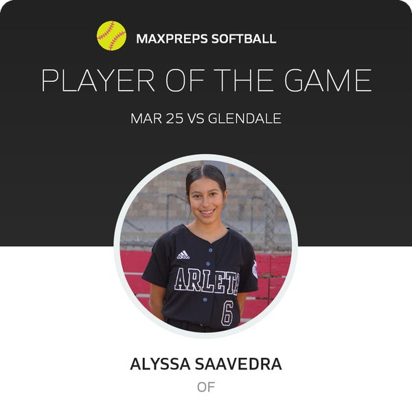 #5 ALYSSA SAAVEDRA Player of the Game badge