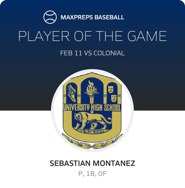 #5 Sebastian Montanez Player of the Game badge