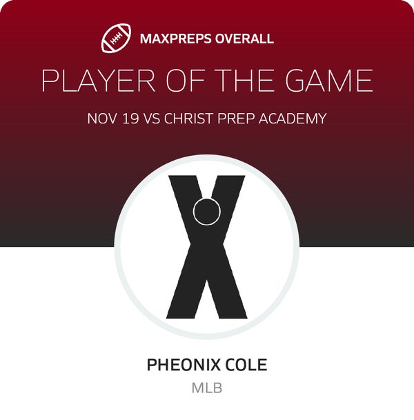#8 Phoenix Cole Player of the Game badge